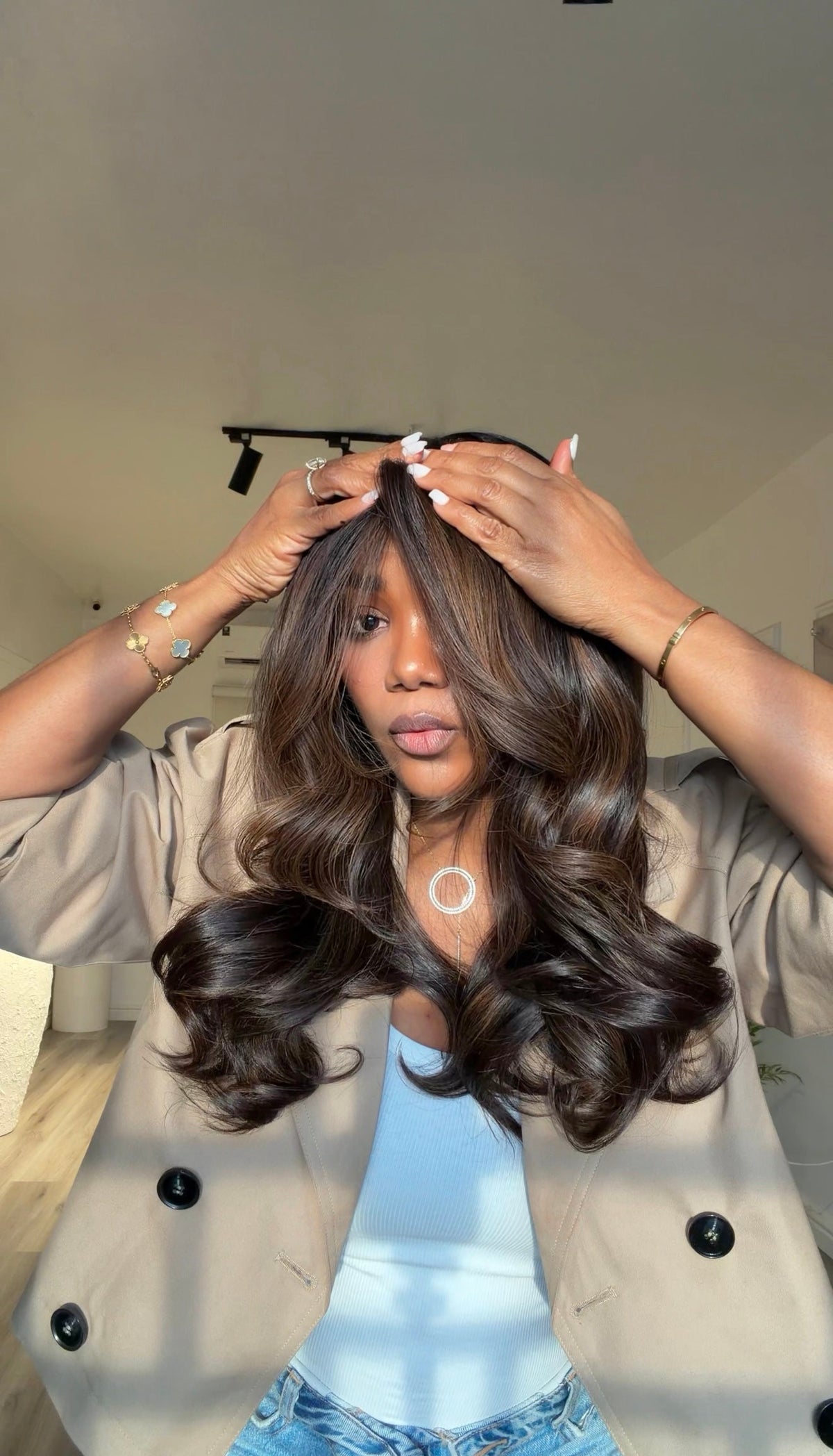 Brown Sugar Noir | Perruque ondulée brute 18 pouces | Closure HD 6x6 400g