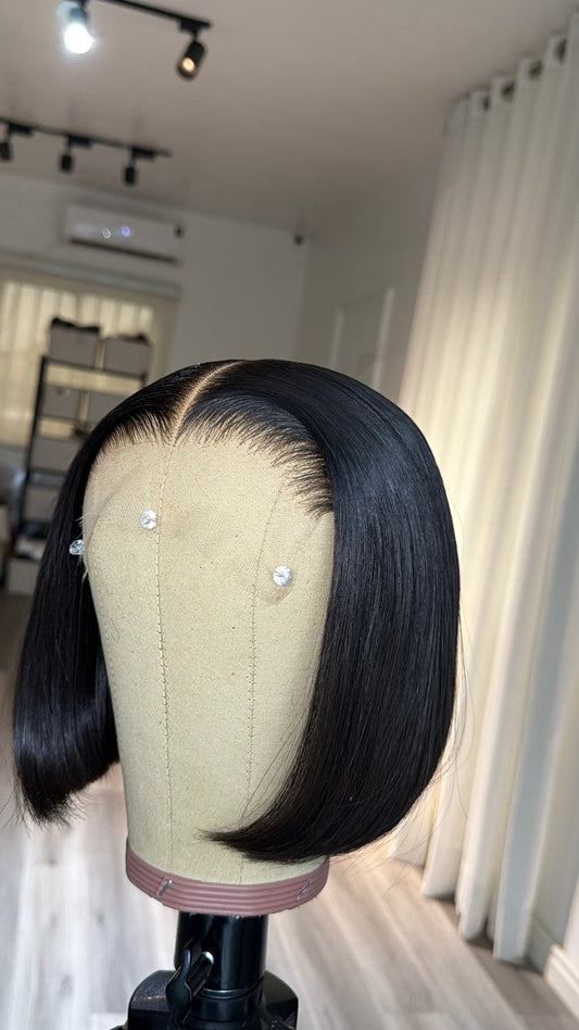 Chic Bob Raw Human Hair Wig | HD Lace Closure| 8 inches